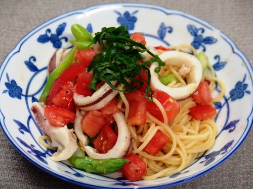 剣先イカの冷製パスタ